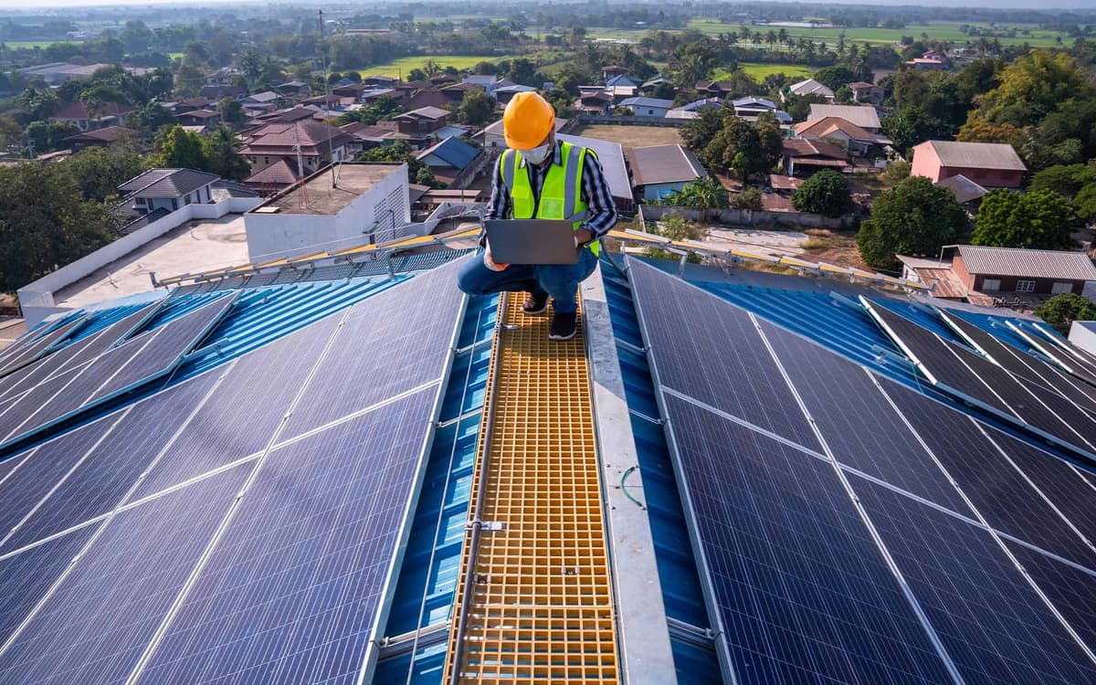 Ridgecrest homeowner reviewing true up in Ridgecrest utility bills with Next Phase Electric consultant